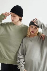 2331#acid wash pure cotton plain high street style sweater 23