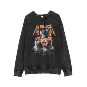 2283#ACID WASHED ROCK HIGH STREET METALLIC HOODY 25