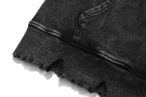 2283#ACID WASHED ROCK HIGH STREET METALLIC HOODY 31