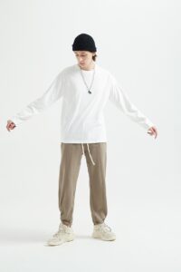 pure cotton plain long sleeve TEE 220g 15