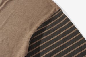 tie-dyed printed lines on one side sleeve long sleeve Tee 22