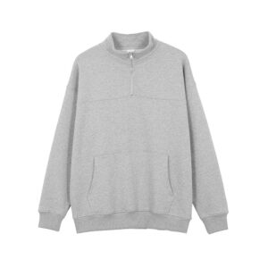 up-zipper front big pocket pure cotton hoodie 31