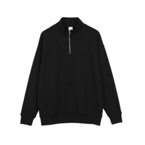 up-zipper front big pocket pure cotton hoodie 29