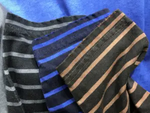 tie-dyed printed lines on one side sleeve long sleeve Tee 24