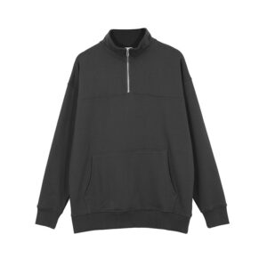 up-zipper front big pocket pure cotton hoodie 33