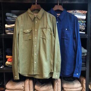 Pure linen workwear basic shirt