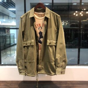 Multiple bag overalls high count cotton fishbone grain fabric shirt jackets 28