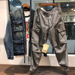 Men's Slim Pocket Urban Straight Leg Trousers Pencil Jogging Joggers Cargo Pants 30