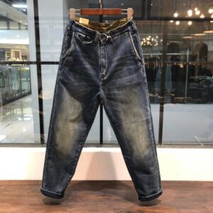 American Retro style slim Jeans Men Straight slim  Biker Male Stretch Denim jeans