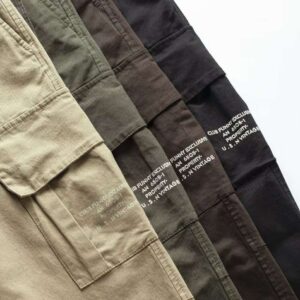 #6542 High weight cotton herringbone fabric,simple multi-bag wind classic straight cut,casual and semi-formal style pants 35