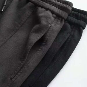 #3713 High density cotton terry knitted sanitary pants with elastic waist and three-dimensional splicing tailoring with the same color washing water woven pocket 34