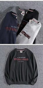 #AR205 Crewneck High Quality Jumper Pullover Men Ox tripe embroidered round neck sweater 30