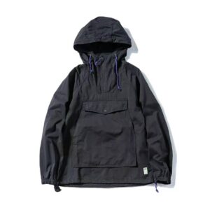 Men's large single pocket hooded solid coat 20