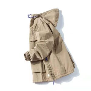 Men's large single pocket hooded solid coat 21
