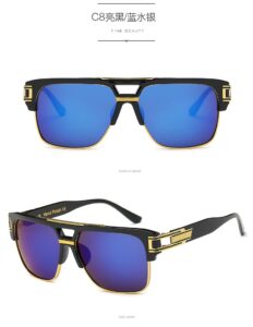 97123##TC Mental with AC UV400 Polarized Ins Popular fashion reflective sunglasses 16