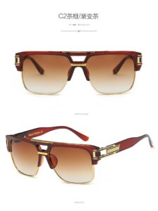 97123##TC Mental with AC UV400 Polarized Ins Popular fashion reflective sunglasses 18