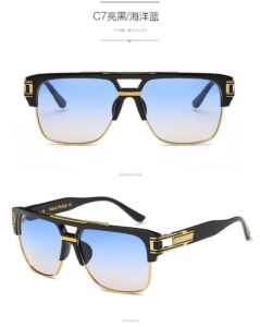 97123##TC Mental with AC UV400 Polarized Ins Popular fashion reflective sunglasses 22