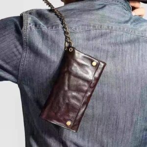 Genuine leather Anti-theft deduction Men's hand purse retro zipper 18