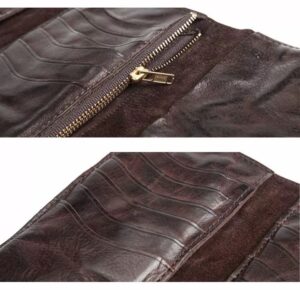 Genuine leather Anti-theft deduction Men's hand purse retro zipper 14