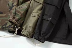 #0246 Multi bag jacket cotton herringbone diagonal gauze fabric field stormsuit style Hooded Jacket 25