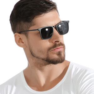 P26###TR90 UV400 MEN’S FASHION mental frame polarized sunglasses outdoor stylish