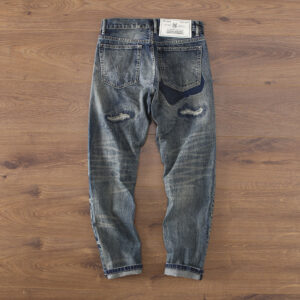 Autumn/Winter New American Vintage Click Yalu Street Patch Men's Jeans Pants A68-229