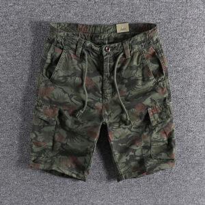 Retro trend washing camouflage youth five-point pants Europe and the United States foreign trade original single men's workwear shorts casual pants