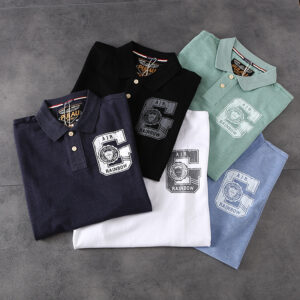 Summer new American retro British foreign trade men turn collar short-sleeved T-shirt youth casual POLO shirt PK502
