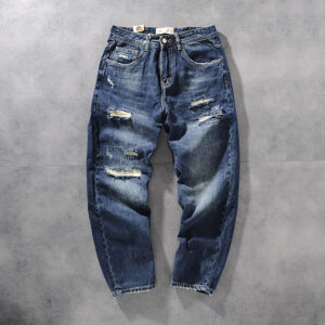 Autumn and winter new Products American foreign trade original single-texture woven water wash white men's jeans youth trousers 702