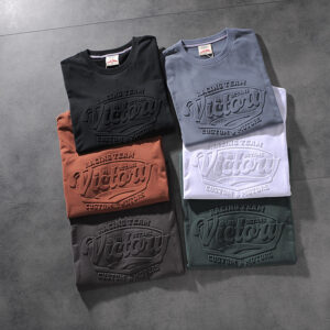 Spring and summer new American simple letter three-dimensional fractic men's round-neck short-sleeved T-shirt youth half-sleeve M623