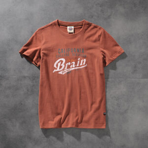 Air-rainbow American click retro do old water wash wool print men's round-neck short-sleeved T-shirt AR841