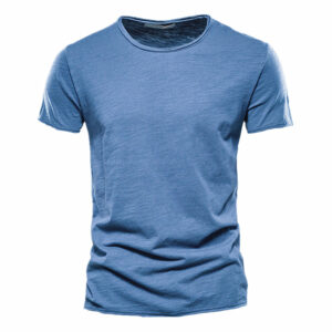 new solid-color short-sleeved men's slim bamboo cotton European code constantly goods fashion casual men's T-shirts