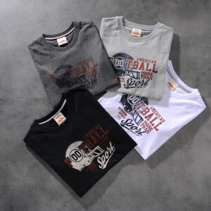 Modern banner American click water wash wool print original men's round collar short-sleeved T-shirt M622