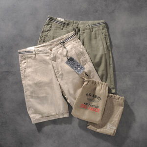 DEESMANCE and CO spring/summer American comfortable wash cotton linen simple men's casual pants five-point pants 277