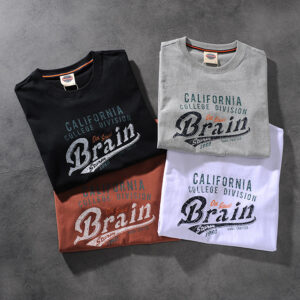 Air-rainbow American click retro do old water wash wool print men's round-neck short-sleeved T-shirt AR841