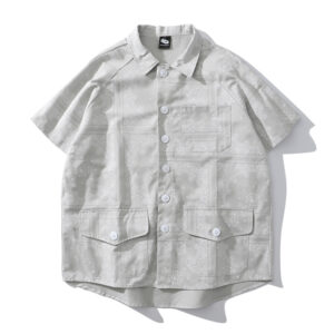 Japanese retro national wind cashew flower shirt men's trend 100 pairs of loose five-sleeve shirt couple casual jacket