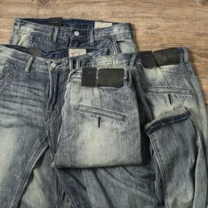 European station foreign trade American casual retro sand wash white do old jeans men a straight-up pants man