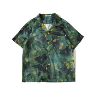 Summer vintage oil painting full of printed shirt men's and women's trend Hong Kong style Hawaiian design sense couple short-sleeved shirt tide