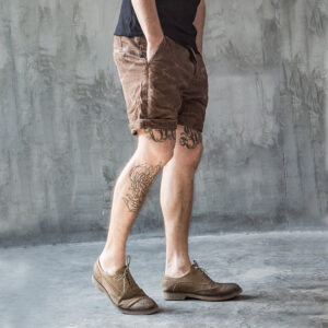 heavy-duty casual pants men's shorts tie dyeing craft enzyme wash water pure cotton trend five-point pants pants