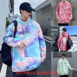 Foreign trade gradient printing hoodie men's and women's loose Korean version of the net red ins outside wearing plus velvet long-sleeved guard clothing