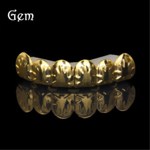 Hip-hop maple leaf 24K gold brace Halloween teethgrillsrapper fashion hip-hop accessories