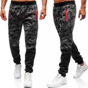new training men slimming casually leggings camouflage tie sports pants men