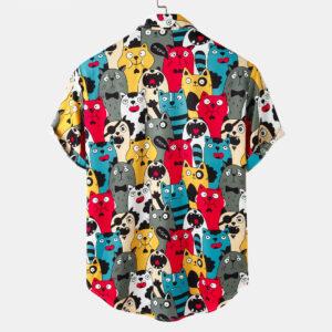 Spring/Summer new lapel button plus pocket-crushed short-sleeved men's shirt