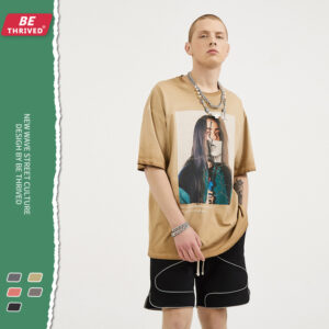 BE Men's | 2021 Summer Billie Eilish Ripped Edge Short Sleeves Vintage High Street T-Shirt