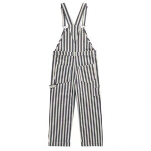 Vinage Aramco workwear denim strappy men's vintage tannin navy blue-and-white striped wide-legged jumpsuit