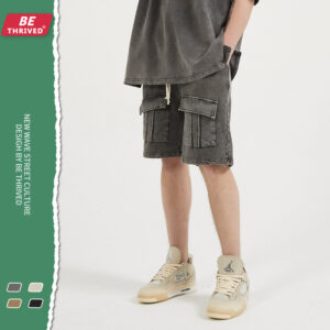 BE men's wear | summer new re-wash to do old work bag shorts European and American high street tide brand casual pants men