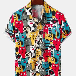 Spring/Summer new lapel button plus pocket-crushed short-sleeved men's shirt