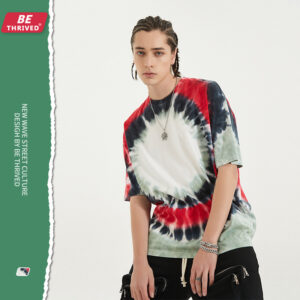 BE menswear | spring/summer European and American hip-hop explosion dyed shoulder short-sleeved dark wind high street loose tide T-shirt